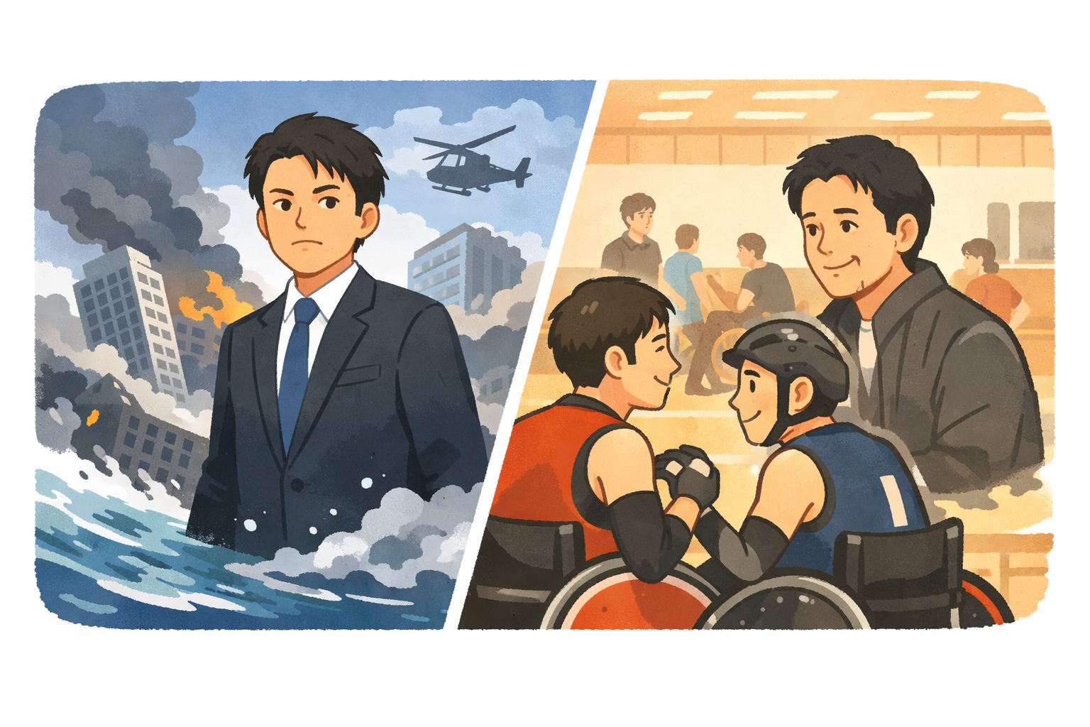 日曜劇場ギフトの「支える側」はなぜ強いのか　車いすラグビーが主役になる配置を読む｜小栗旬の『日本沈没ー希望のひとー』と並べると見える、日曜劇場の別の重さ