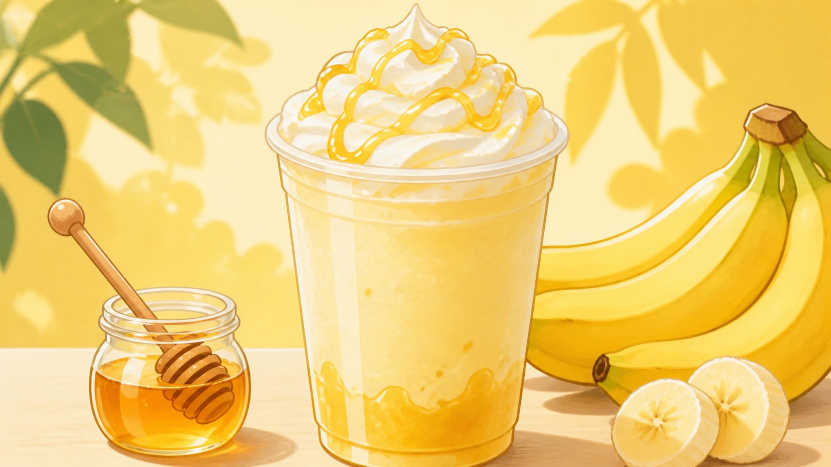 ストローの先でほどける黄金色。『ハニー バナナ フラペチーノ®』は6月の喉に来る