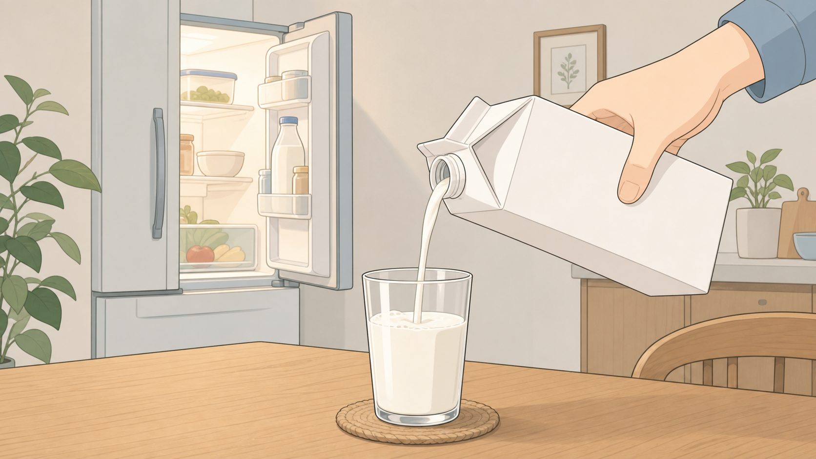 6月の最初の一杯は、冷蔵庫の白い光から始まる